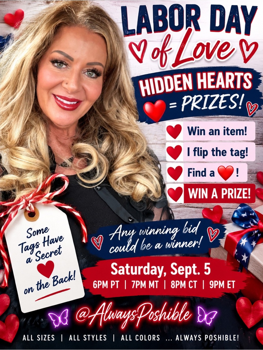 Unlisted Item 9/5, Labor Day of Love:  Hidden Hearts ❤️, Find one = Win a Prize